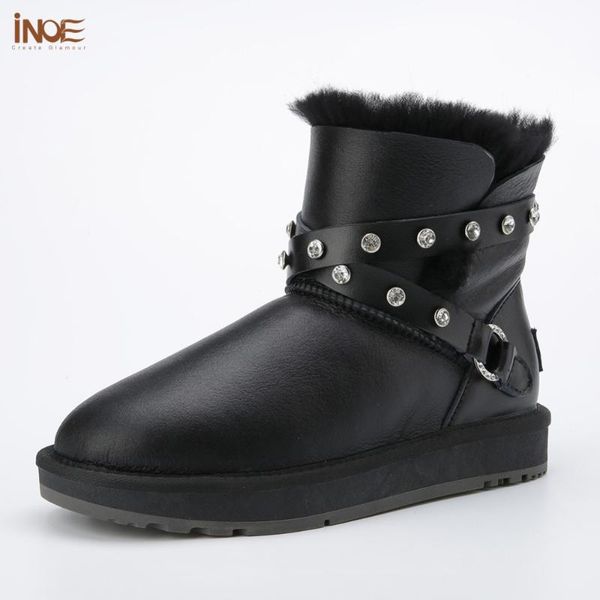 fashion sheepskin leather women ankle winter snow boots for womans buckle natural fur lined short winter shoes waterproof, Black
fashion sheepskin leather women ankle winter snow boots for womans buckle natural fur lined short winter shoes waterproof, Black