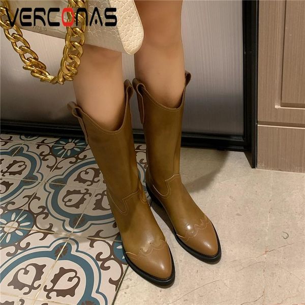 verconas women mid-calf boots genuine leather 2020 new fashion autumn winter shoes pointed toe western boots casual woman, Black
verconas women mid-calf boots genuine leather 2020 new fashion autumn winter shoes pointed toe western boots casual woman, Black