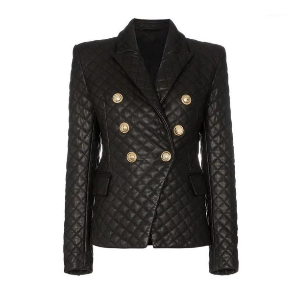 new latest winter blazer female jacket double breasted buckle slim stitching rhombic black pu leather blazer women1, White;black
new latest winter blazer female jacket double breasted buckle slim stitching rhombic black pu leather blazer women1, White;black
