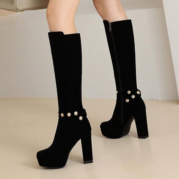 gigifox 2020 large sizes 43 high heels elegant office lady platform knee high boots female winter shoes woman, Black
gigifox 2020 large sizes 43 high heels elegant office lady platform knee high boots female winter shoes woman, Black