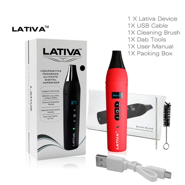 Original Airis Vape Lativa Dry Herbal Vaporizer Kit 2200mAh Li-polymer Battery Vape Mod with OLED Digital Display Dry Herb Vaporizer
Original Airis Vape Lativa Dry Herbal Vaporizer Kit 2200mAh Li-polymer Battery Vape Mod with OLED Digital Display Dry Herb Vaporizer