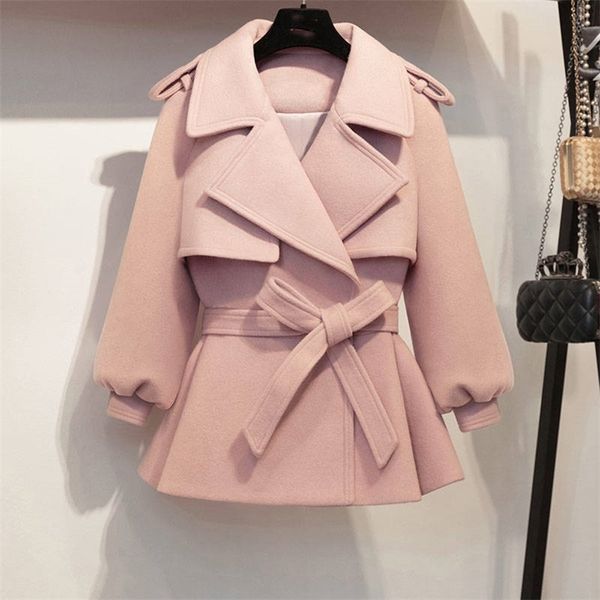 new autumn winter coat women woolen short jacket female vintage slim jackets belt pink coats casaco feminino 201027, Black
new autumn winter coat women woolen short jacket female vintage slim jackets belt pink coats casaco feminino 201027, Black