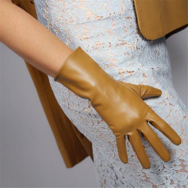 five fingers gloves short leather 28cm simulation imitation sheepskin female models coffee color camel puts28, Blue;gray
five fingers gloves short leather 28cm simulation imitation sheepskin female models coffee color camel puts28, Blue;gray