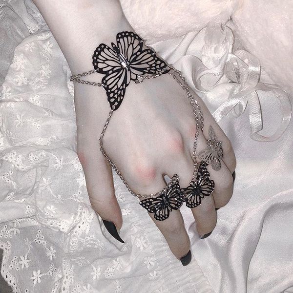 exclusive harajuku chain bracelets hollow butterfly 90s vintage punk hip hop rock style night club disco women finger chain, Black
exclusive harajuku chain bracelets hollow butterfly 90s vintage punk hip hop rock style night club disco women finger chain, Black