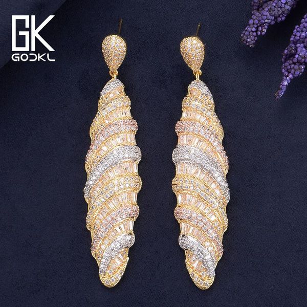 godki 77mm 3 tone luxury stick geometry full mirco paved cubic zirconia naija wedding earring fashion jewelry, Silver
godki 77mm 3 tone luxury stick geometry full mirco paved cubic zirconia naija wedding earring fashion jewelry, Silver