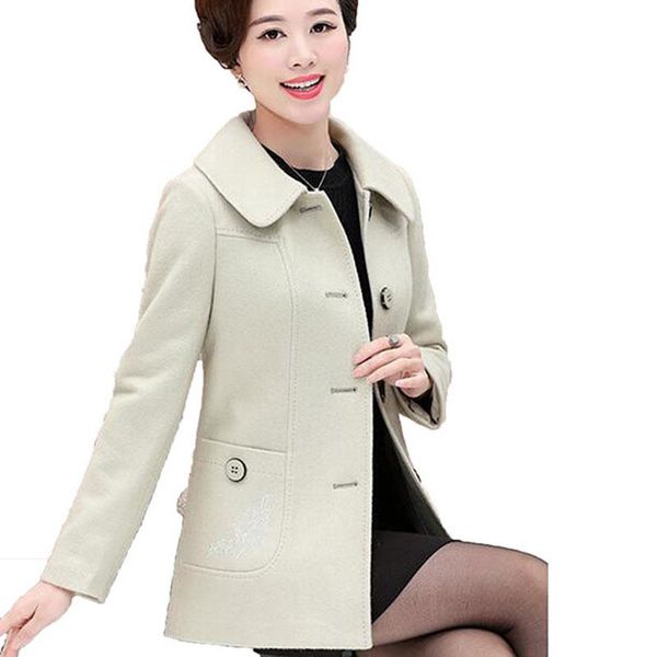 women's trench coats boutique middle age mother outerwear fashion plus size women coat loose elegant embroidery solid color lu175, Tan;black
women's trench coats boutique middle age mother outerwear fashion plus size women coat loose elegant embroidery solid color lu175, Tan;black