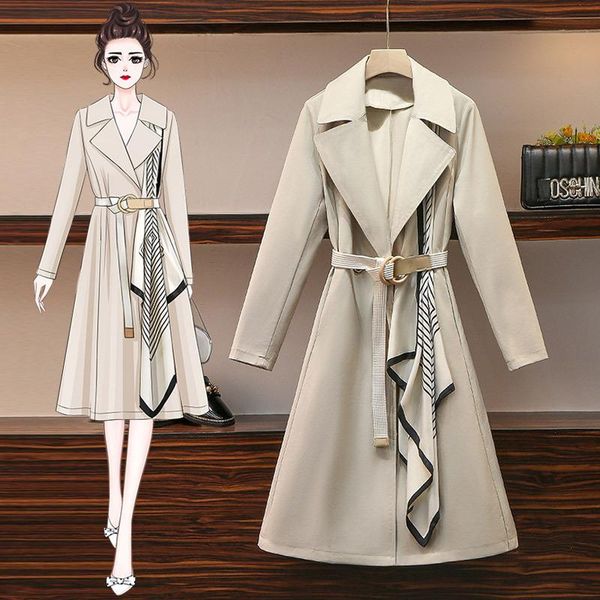 irregular trench fashion long section patchwork styled trench coat light weight casual lady's windbreak collection, Tan;black 
irregular trench fashion long section patchwork styled trench coat light weight casual lady's windbreak collection, Tan;black