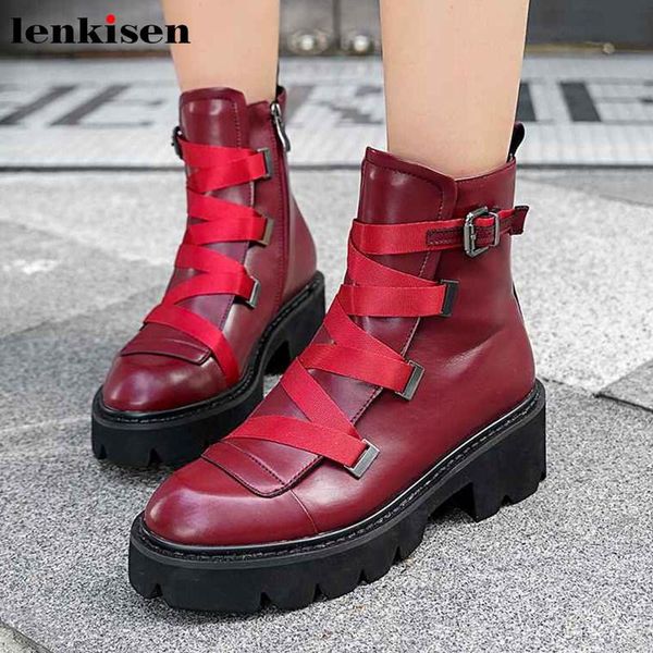 boots lenkisen big size thick bottom european style cow leather round toe women keep warm lace up punk fashion ankle l23, Black
boots lenkisen big size thick bottom european style cow leather round toe women keep warm lace up punk fashion ankle l23, Black
