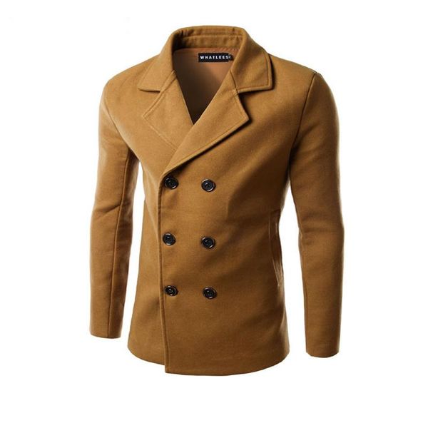 men's wool & blends men woolen coats camel jackets double breasted male manteau homme overcoat fashion brand warm long sleeve pea coat, Black
men's wool & blends men woolen coats camel jackets double breasted male manteau homme overcoat fashion brand warm long sleeve pea coat, Black
