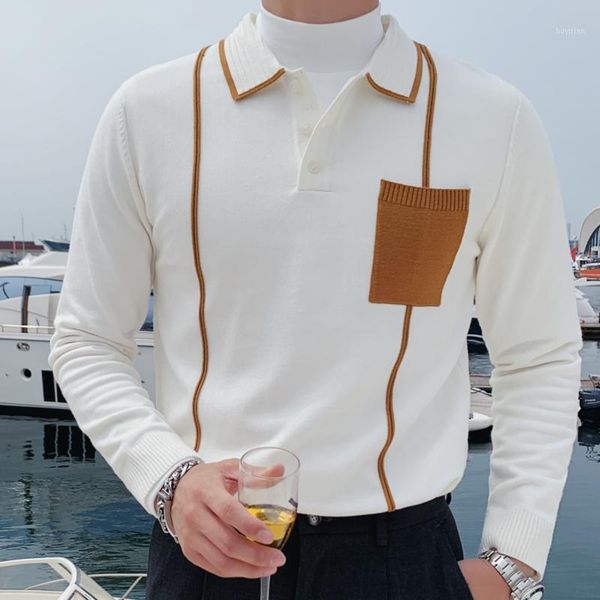 black casual shirt men mode homme british contrast color knitted polera hombre men lapel long-sleeved white shirt1, White;black
black casual shirt men mode homme british contrast color knitted polera hombre men lapel long-sleeved white shirt1, White;black