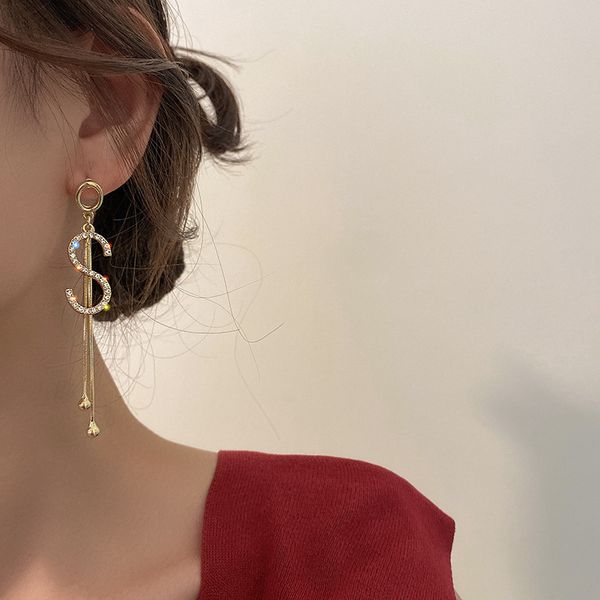 fashion 925 silver needle korean temperament alphabet letter earrings full diamond s tassel earrings niche design net red fashion earrings f, Golden
fashion 925 silver needle korean temperament alphabet letter earrings full diamond s tassel earrings niche design net red fashion earrings f, Golden