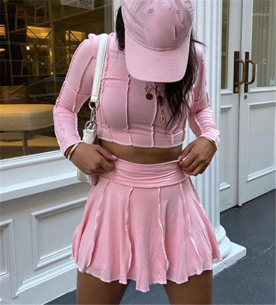 women 2 pieces set stretch bodycon long sleeve t-shirt patchwork crop mini pleated skirt party clubwear tracksuit1, Gray
women 2 pieces set stretch bodycon long sleeve t-shirt patchwork crop mini pleated skirt party clubwear tracksuit1, Gray