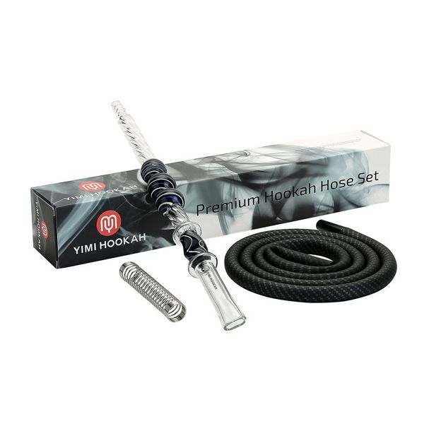 yimi hookah hose set - 40cm glass mouthpiece+1.5m carbon silicone hose+hookah spring+aluminum adapter+yimi brand box
yimi hookah hose set - 40cm glass mouthpiece+1.5m carbon silicone hose+hookah spring+aluminum adapter+yimi brand box