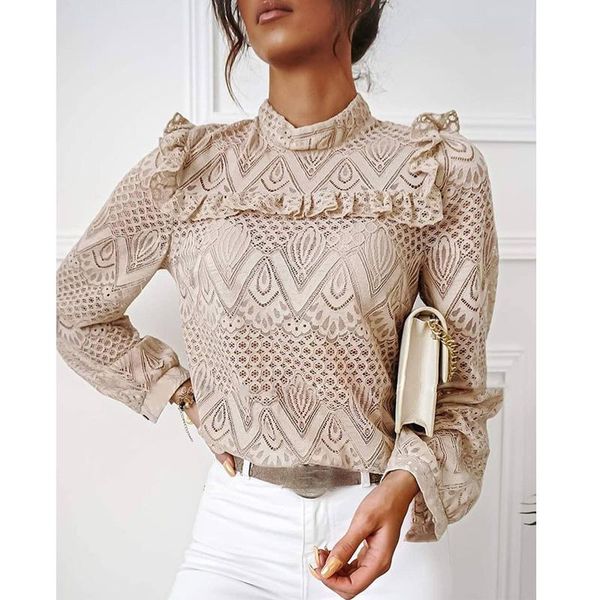 elegant new fashion women blouse shirt lace frill hem hollow out long sleeve top, White
elegant new fashion women blouse shirt lace frill hem hollow out long sleeve top, White