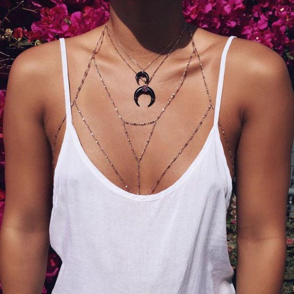 gold silver color necklace copper beads chain bra multilayer beach bikini harness necklaces for women body jewelry
gold silver color necklace copper beads chain bra multilayer beach bikini harness necklaces for women body jewelry