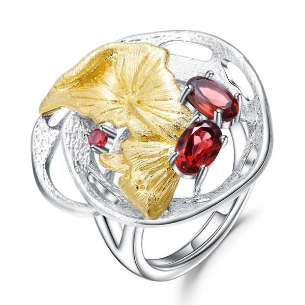 cluster rings gem's ballet 1.26ct natural red garnet gemstone for women 925 sterling silver handmade monstera leaves ring fine jewelry, Golden;silver
cluster rings gem's ballet 1.26ct natural red garnet gemstone for women 925 sterling silver handmade monstera leaves ring fine jewelry, Golden;silver