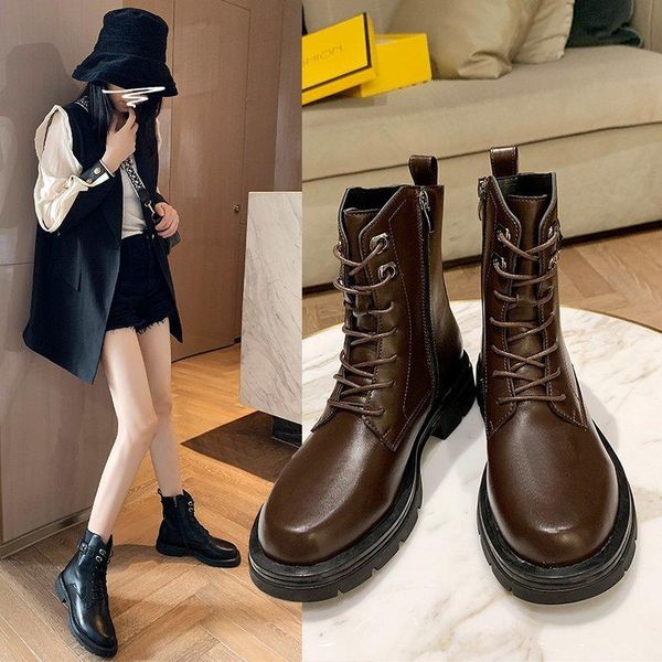 women ankle boots ladies short buckle boots lace pu leather zippers up platform thick heels women fashion shoes female footwear, Black
women ankle boots ladies short buckle boots lace pu leather zippers up platform thick heels women fashion shoes female footwear, Black