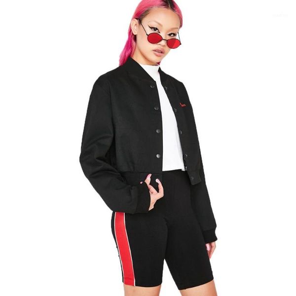 minsunda black stand collar letters embroidery crop jacket regular streetwear zip sleeve button short jacket women casual1, Black;brown
minsunda black stand collar letters embroidery crop jacket regular streetwear zip sleeve button short jacket women casual1, Black;brown