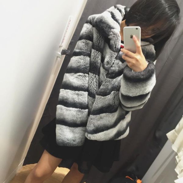chinchilla real coat for thick women genuine rex outerwear natural fur jackets waistcoat, Black
chinchilla real coat for thick women genuine rex outerwear natural fur jackets waistcoat, Black