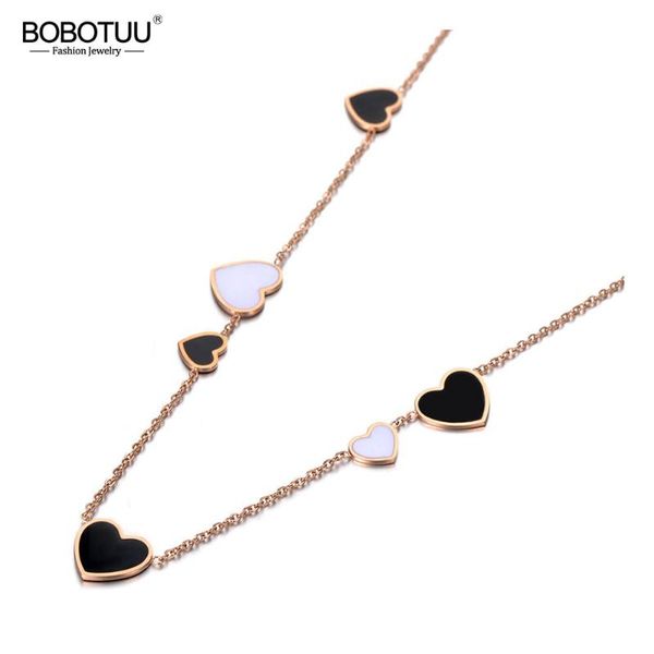 chokers bobotuu stainless steel white/black glaze love heart choker necklaces for women girls office charm pendant necklace bn19220, Golden;silver
chokers bobotuu stainless steel white/black glaze love heart choker necklaces for women girls office charm pendant necklace bn19220, Golden;silver