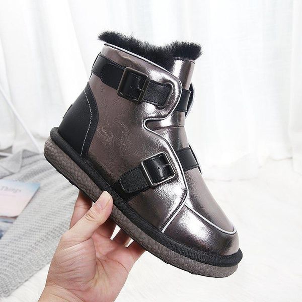 fashion snow boots for women 2020 winter platform boots leather ankle chunky women's padded plush shoes woman flats, Black
fashion snow boots for women 2020 winter platform boots leather ankle chunky women's padded plush shoes woman flats, Black