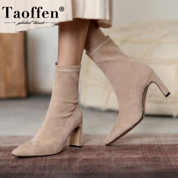 taoffen women ankle boots square heel slip on shoes pointed toe winter warm boots fashion women office footwear size 33-40, Black
taoffen women ankle boots square heel slip on shoes pointed toe winter warm boots fashion women office footwear size 33-40, Black