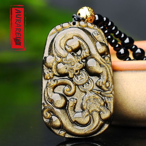 aurareiki golden obsidian chinese mythology pi xiu pendant necklace natrual carved amulet jewelry ornament mala unisex, Black
aurareiki golden obsidian chinese mythology pi xiu pendant necklace natrual carved amulet jewelry ornament mala unisex, Black