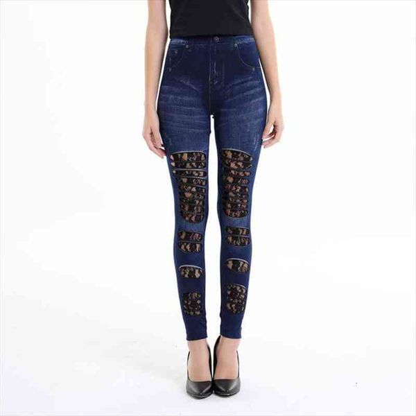 street patchwork fake jeans leggings gothic floral lace and fabric ripped denim leggings casual slim hole pants, Black
street patchwork fake jeans leggings gothic floral lace and fabric ripped denim leggings casual slim hole pants, Black