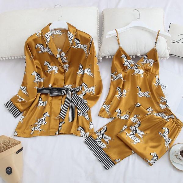 silk robe satin pajamas set women sleepwear zebra yellow bathrobe home wear fashion night suit ladies leisure loungewear1, Black;red
silk robe satin pajamas set women sleepwear zebra yellow bathrobe home wear fashion night suit ladies leisure loungewear1, Black;red