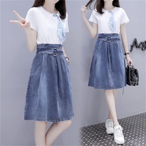 peter pan collar and skirt joint denim two casual korean workout femme deux female summer suit parts mxrp, White
peter pan collar and skirt joint denim two casual korean workout femme deux female summer suit parts mxrp, White