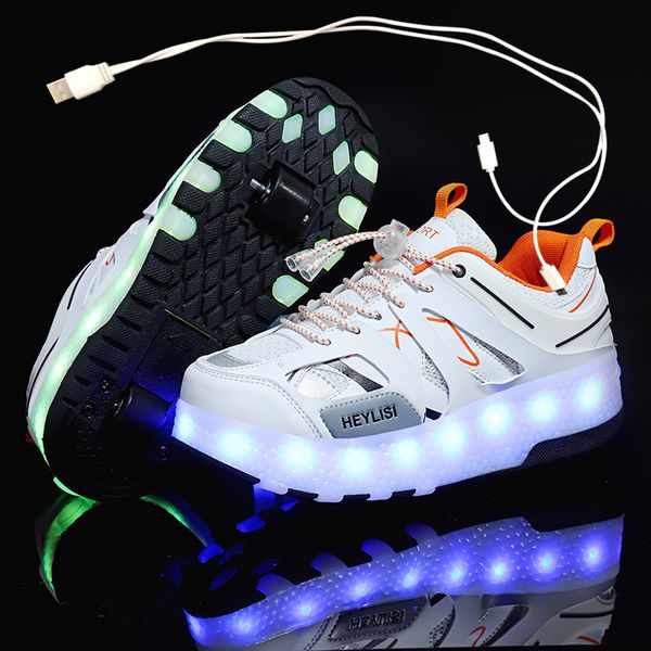 children one two wheels luminous glowing sneakers gold pink light roller skate kids led shoes boys girls usb charging, Black
children one two wheels luminous glowing sneakers gold pink light roller skate kids led shoes boys girls usb charging, Black