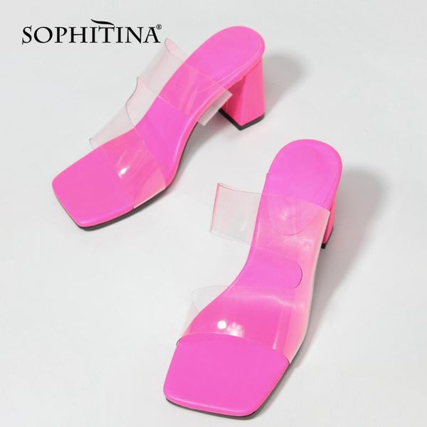 sophitian sandals woman mules slippers transparent rose red v-shape square toe high square heel dress lady shoes pb72, Black
sophitian sandals woman mules slippers transparent rose red v-shape square toe high square heel dress lady shoes pb72, Black