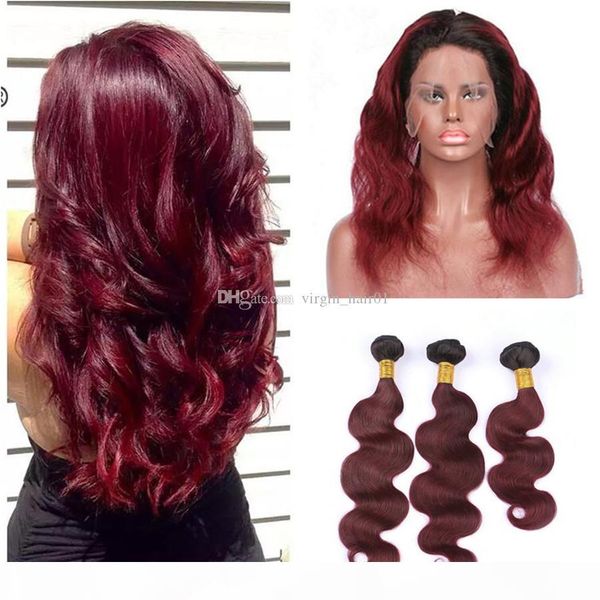 dark roots burgundy ombre 1b 99j body wave malaysian human hair bundles with 360 full lace band frontal closure two tone ombre hair, Black;brown
dark roots burgundy ombre 1b 99j body wave malaysian human hair bundles with 360 full lace band frontal closure two tone ombre hair, Black;brown