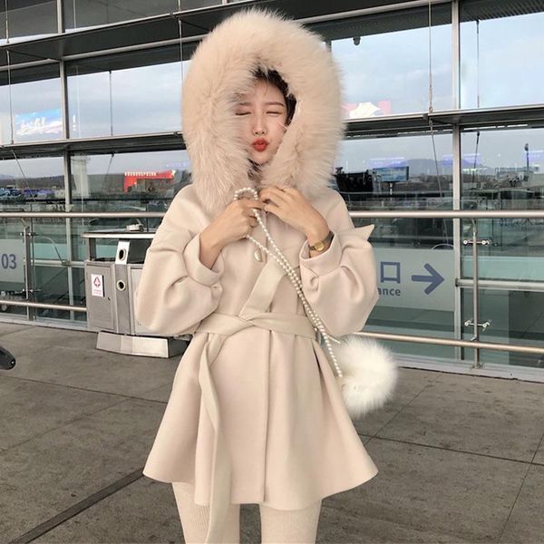 women's wool & blends removable woolen hooded long coat for women solid slim belt lanter sleeve a-line sweet thick warm female outer we, Black
women's wool & blends removable woolen hooded long coat for women solid slim belt lanter sleeve a-line sweet thick warm female outer we, Black