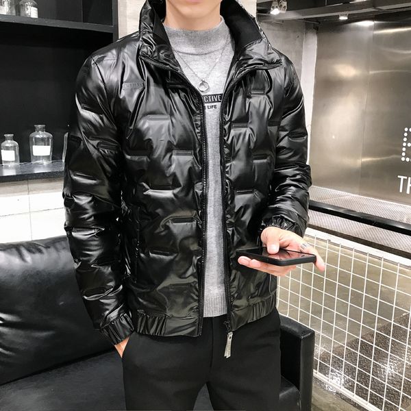 20 down men's bright face casual thickened stand collar trend korean large size bread jacket winter coat, Black
20 down men's bright face casual thickened stand collar trend korean large size bread jacket winter coat, Black