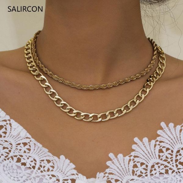chains salircon punk multilayer cuban link chunky choker necklace goth gold color metal twist for women men fashion jewelry, Silver
chains salircon punk multilayer cuban link chunky choker necklace goth gold color metal twist for women men fashion jewelry, Silver