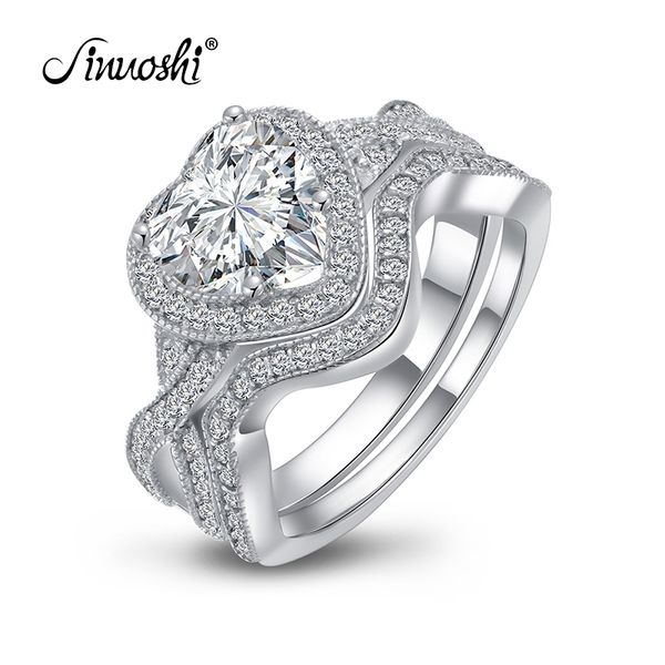 ainuoshi 2ct heart cut halo bridal ring set simulated diamond engagement wedding sterling silver ring flower jewelry for women y200107, Slivery;golden 
ainuoshi 2ct heart cut halo bridal ring set simulated diamond engagement wedding sterling silver ring flower jewelry for women y200107, Slivery;golden