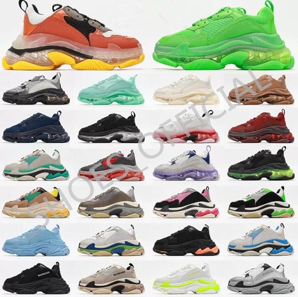 triple s men women's vintage clear sole running shoes designers couple 17fw paris old crystal bottom pink green black white purple luxu
triple s men women's vintage clear sole running shoes designers couple 17fw paris old crystal bottom pink green black white purple luxu
