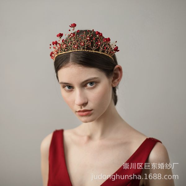 red gold bridal tiara crown wedding hair headpiece crystal hair accessories bride jewelry, Golden;silver
red gold bridal tiara crown wedding hair headpiece crystal hair accessories bride jewelry, Golden;silver