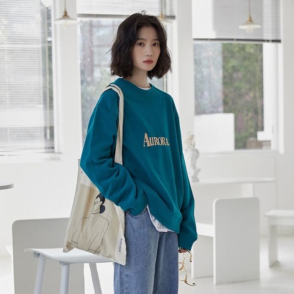 1plu0 autumn chic simple korean hong kong style lazy style loose letter embroidery loose casual pulloverround pullover embroidered neck pull, Black
1plu0 autumn chic simple korean hong kong style lazy style loose letter embroidery loose casual pulloverround pullover embroidered neck pull, Black