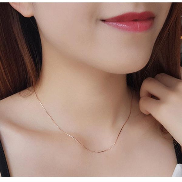 minimalism chokers necklaces rose gold color stainless steel snake chains 5cm extending length necklaces for women no fade, Golden;silver
minimalism chokers necklaces rose gold color stainless steel snake chains 5cm extending length necklaces for women no fade, Golden;silver