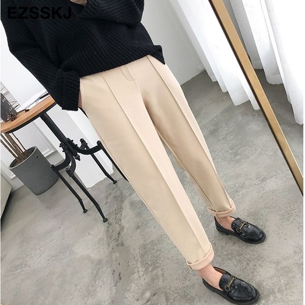 chic beige harem woolen pants women's autumn winter thick woolen long pants women's loose straight high waist korean trouses 20103, Black;white
chic beige harem woolen pants women's autumn winter thick woolen long pants women's loose straight high waist korean trouses 20103, Black;white