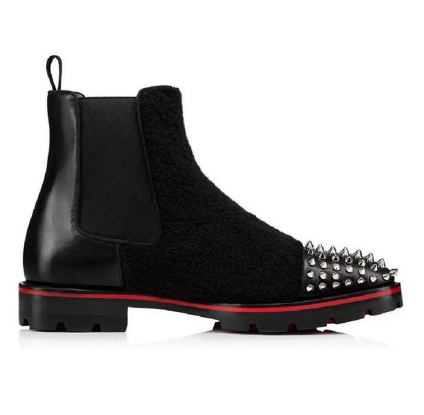 luxury- winter brand designer red botom men's ankle boots melon spikes flat chunky lug sole martin booty white black laine bouclette mo
luxury- winter brand designer red botom men's ankle boots melon spikes flat chunky lug sole martin booty white black laine bouclette mo