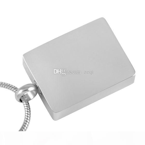 square stainless steel cremation pendant necklace dad engraved memory ashes keepsake urn necklace, Silver
square stainless steel cremation pendant necklace dad engraved memory ashes keepsake urn necklace, Silver