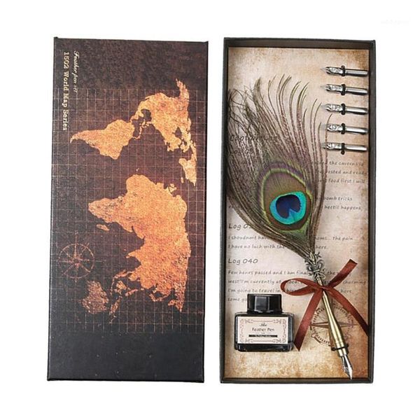 fountain pens retro peafowl feather dip pen writing ink set stationery gift box with 5 nibs wedding teacher's day birthday gifts1
fountain pens retro peafowl feather dip pen writing ink set stationery gift box with 5 nibs wedding teacher's day birthday gifts1