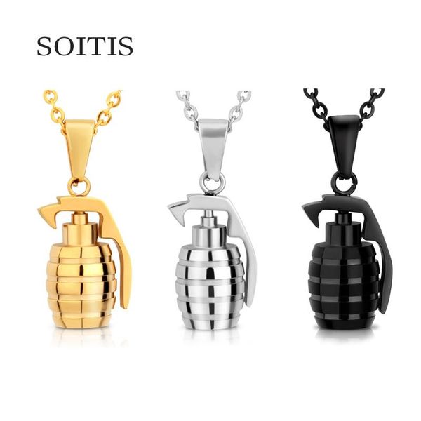 soitis stainless steel chain hiphop hand grenades pendant necklace charms men fashion jewelry bombs pendant trendy party, Silver
soitis stainless steel chain hiphop hand grenades pendant necklace charms men fashion jewelry bombs pendant trendy party, Silver