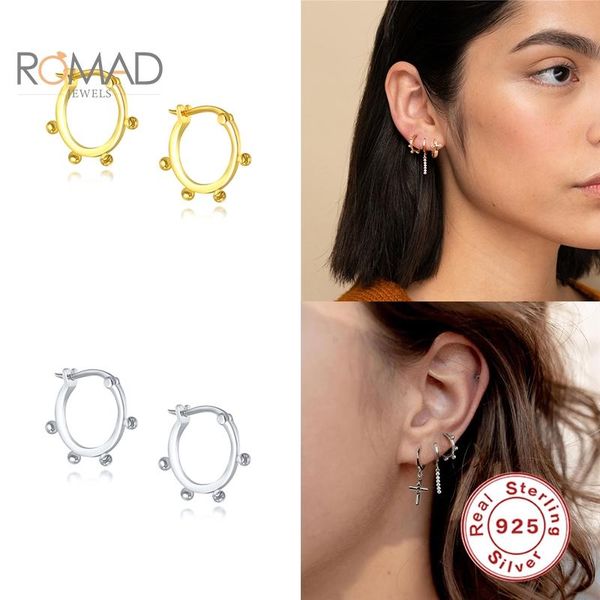 romad 925 sterling silver round bead earrings female hoops earrings joyero simple classic temperament jewelry gold pendientes, Golden;silver
romad 925 sterling silver round bead earrings female hoops earrings joyero simple classic temperament jewelry gold pendientes, Golden;silver
