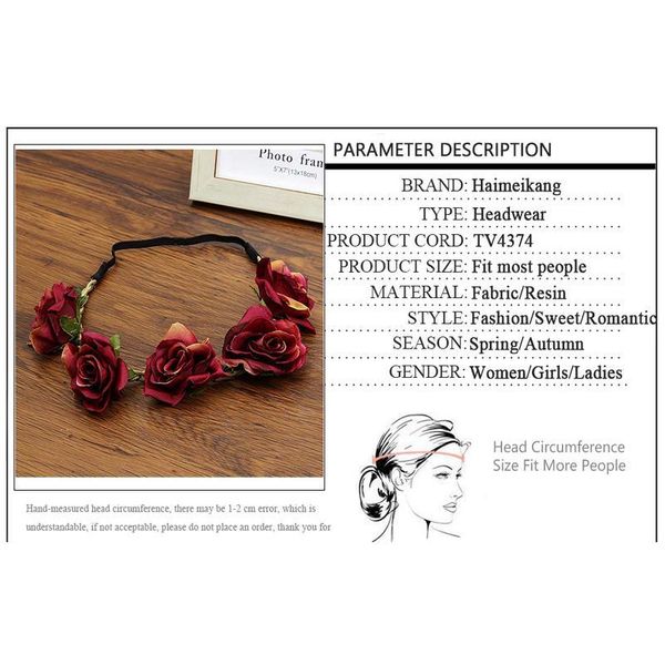 haimeikang boho wreath flower headbands rose flowers head band elastic hairbands handmade beach headwear hair acc qylean
haimeikang boho wreath flower headbands rose flowers head band elastic hairbands handmade beach headwear hair acc qylean