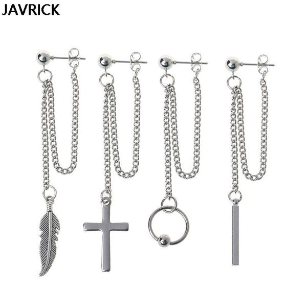 dangle & chandelier titanium steel chain earrings korean idols cross leaf pendant double feather ear cuff for girl boy man women, Silver
dangle & chandelier titanium steel chain earrings korean idols cross leaf pendant double feather ear cuff for girl boy man women, Silver