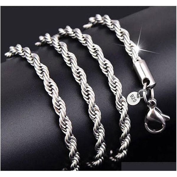 3mm 925 sterling silver necklace chain twist rope necklace collar 16-30inches women link chain shipping rup9j
3mm 925 sterling silver necklace chain twist rope necklace collar 16-30inches women link chain shipping rup9j